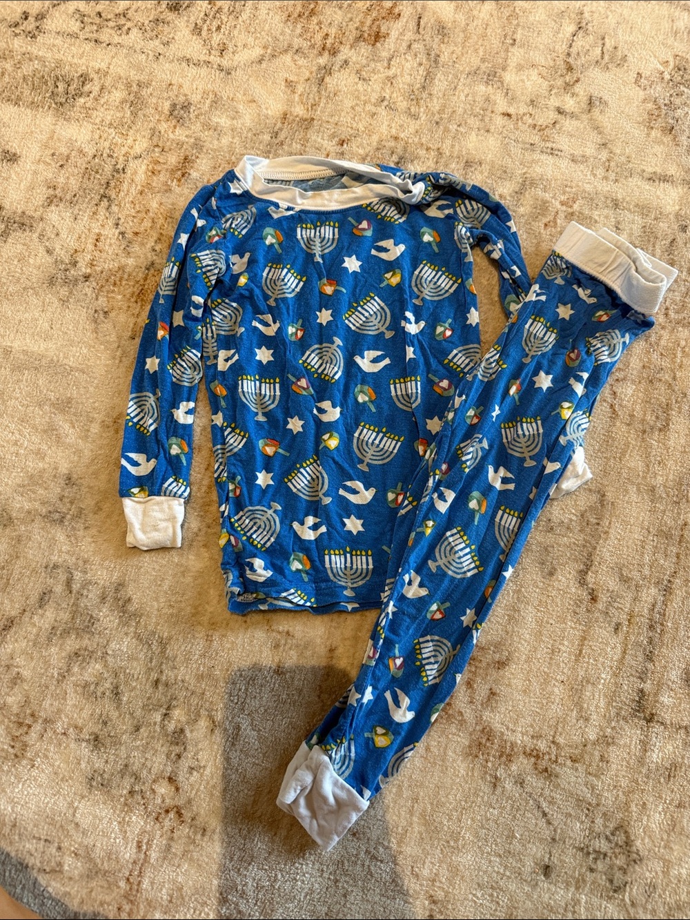 Little Sleepies Blue Hanukkah Menorah Pajama Set